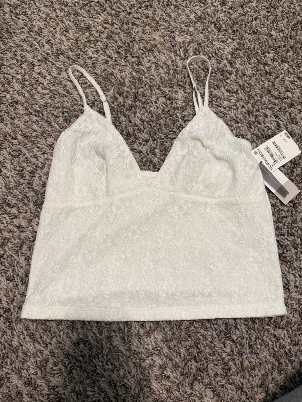 bp. White Lace Cropped Cami Top